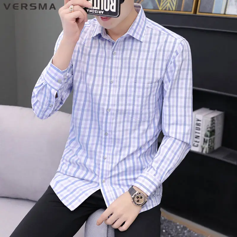 Рубашка мужская приталенная из хлопка с длинным рукавом в красную клетку |