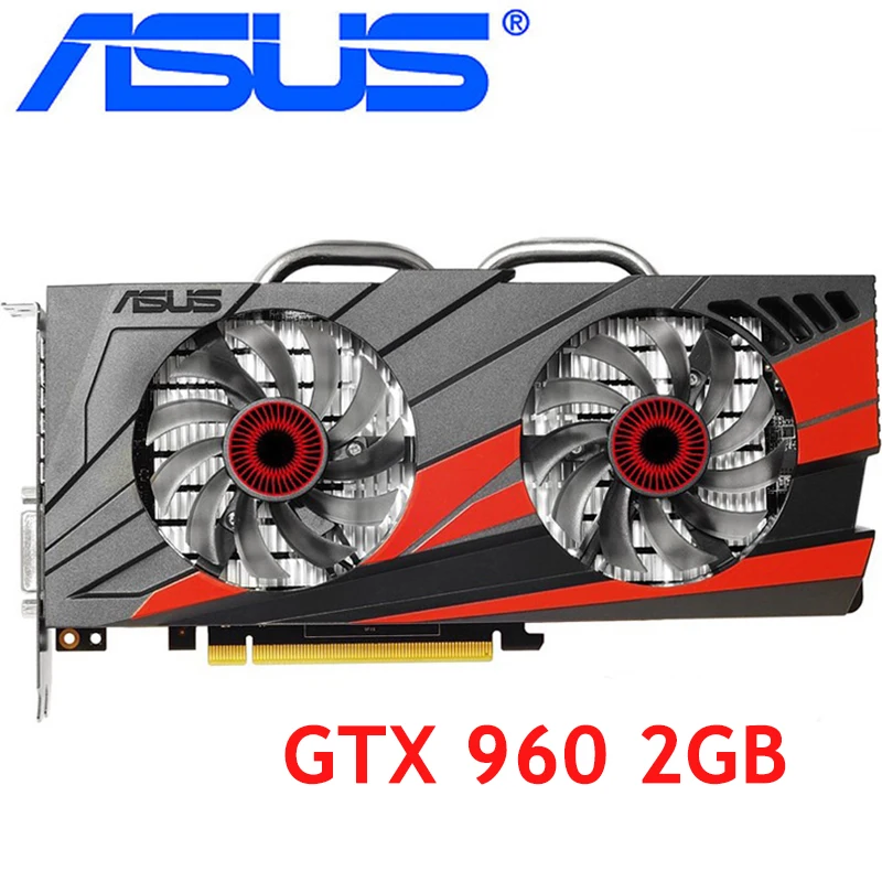 Видеокарта ASUS GTX 960 бывшая в употреблении 128 битные видеокарты с памятью GDDR5 2 ГБ