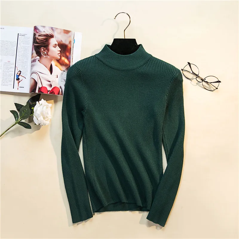 Fionto 2021 Autumn Winter Women Pullovers Sweater Knitted Elasticity Casual Jumper Fashion Slim Turtleneck Warm Female Sweaters | Женская