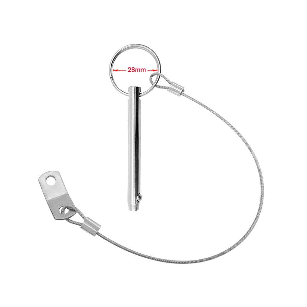 

2 Pcs Quick Release Pin 5/16inch Diameter w/ Lanyard Prevents Loss, 316 Stainless Steel, Bimini Top Pins, Marine Hardware