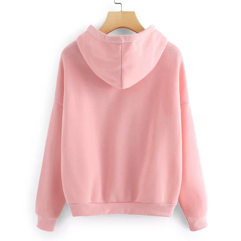 Oversized Women Sweatershirt Heart Print Hoodies Harajuku Kawaii Hooded Spring Autumn Female Hooded Aesthetic Female Clothing