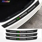 Наклейка для защиты бампера автомобиля из углеродного волокна для Skoda MK2 Kamiq Fabia Rapid Yaris Kodiaq Octavia Superb Scala Karoq