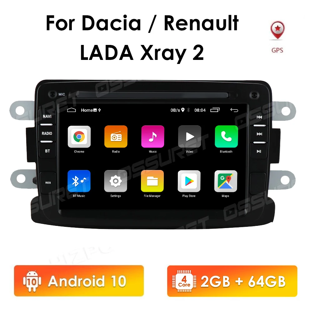 Автомагнитола Android 10 GPS Аудио для Dacia Duster Logan2 Renault Captur Lada Xray2 2012 2017 Sandero стерео