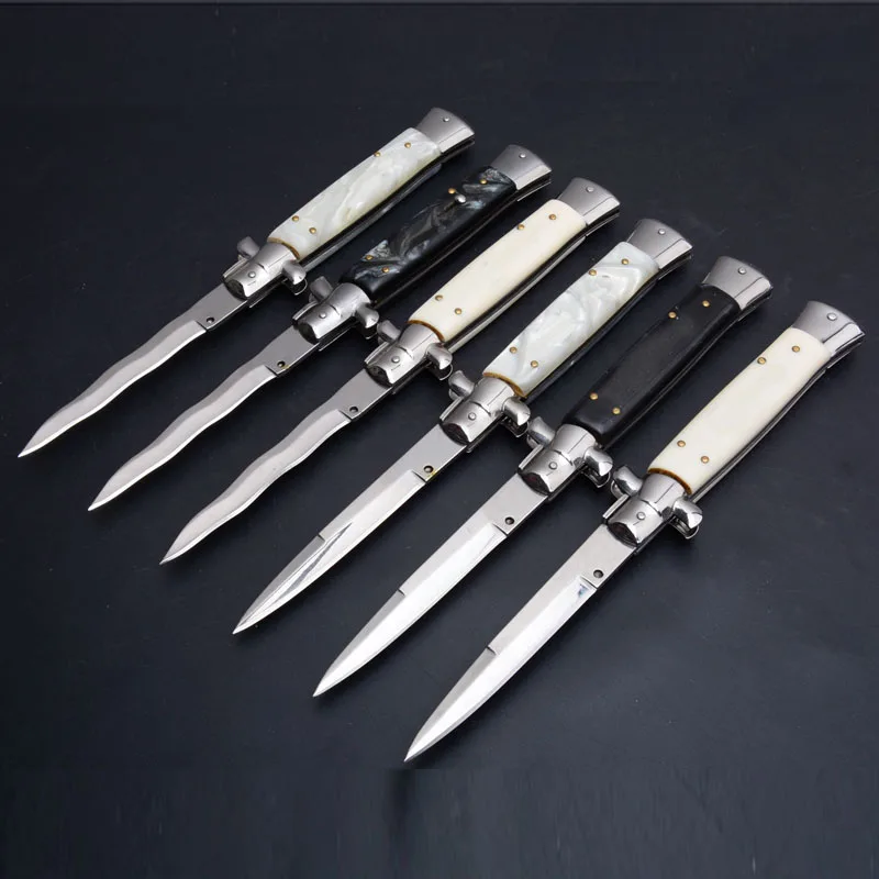 Folding knife fast opening with the Italian portable 9 inch quick open folding 440C Tactical Survival Outdoor hunting Tool | Инструменты