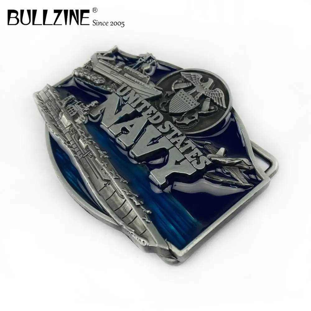Bullzine zinc alloy US NAVY military belt buckle pewter finish FP-02223 LUXURIOUS cowboy jeans gift | Дом и сад