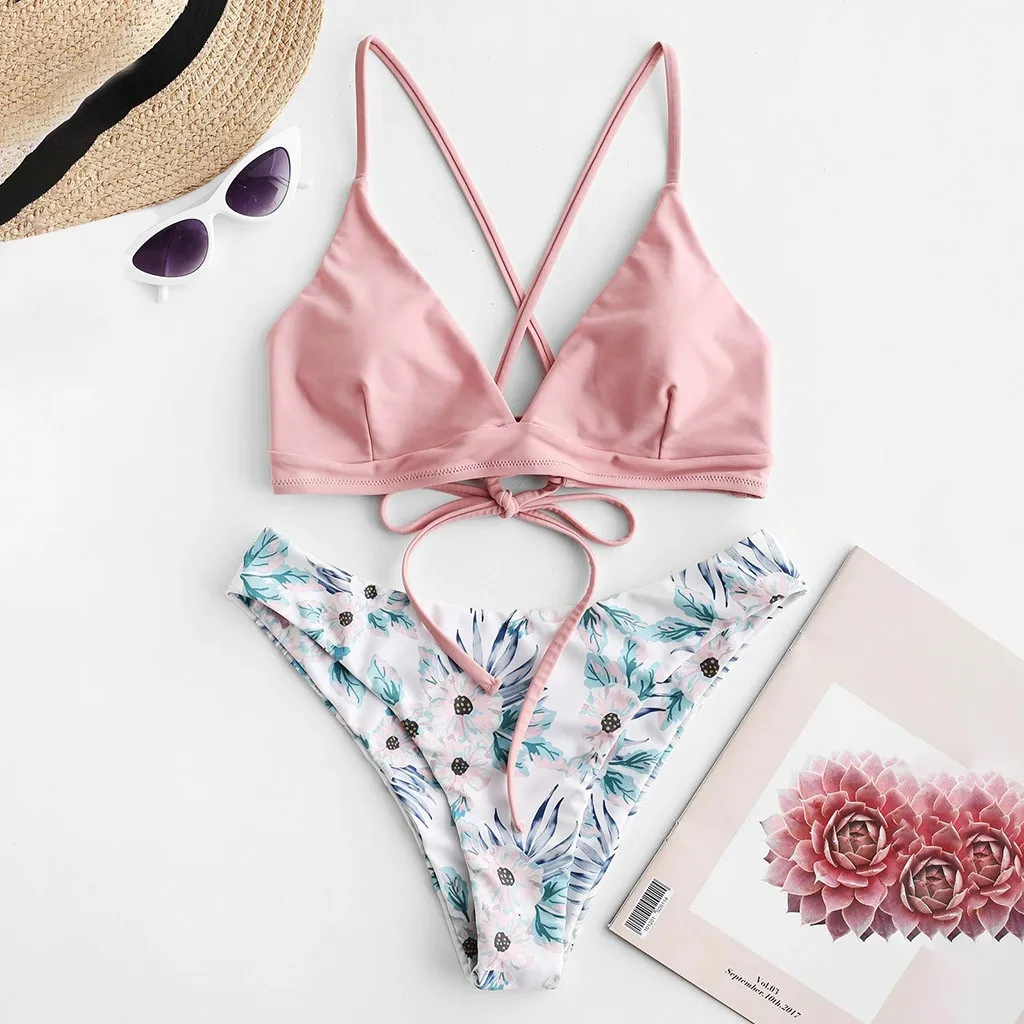 Женский сексуальный купальник-бикини 2020 купальный костюм в стиле пэчворк с