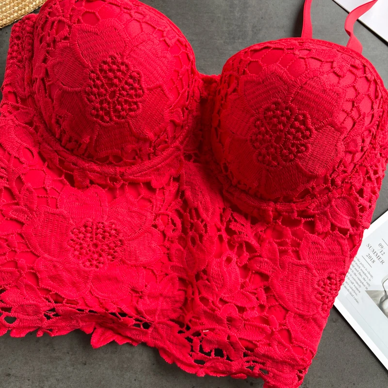 

Women Sexy Backless Strap Crop Tops V Neck Sleeveless Slim Party Y2K Tops Summer Korean Chest Padded Flower Camisole