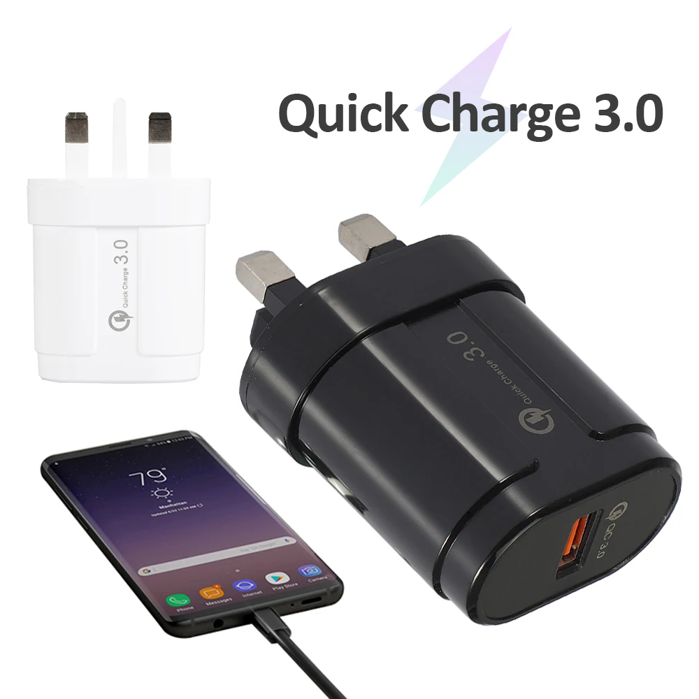 Быстрая зарядка 3 0 USB зарядное устройство QC ЕС США Великобритания вилка адаптер