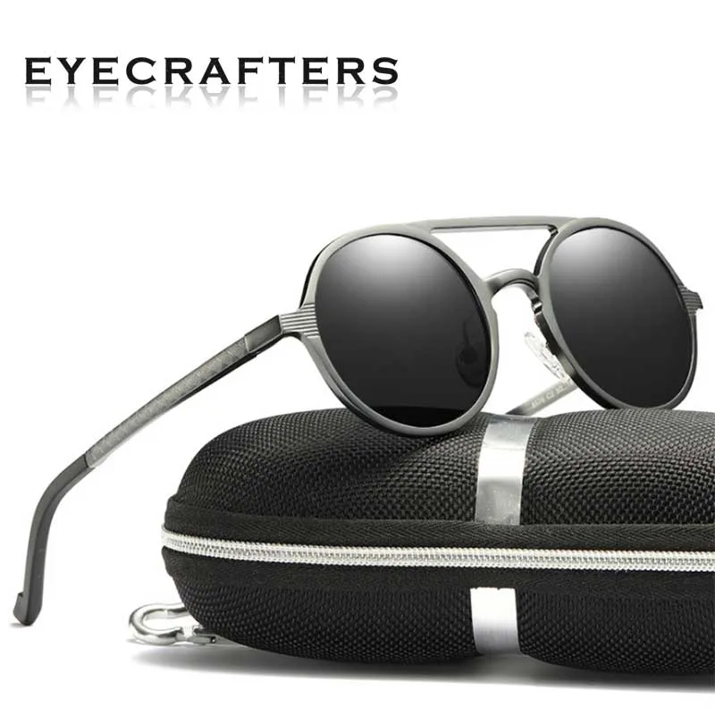 Новинка мужские поляризованные солнцезащитные очки в стиле панк винтажные