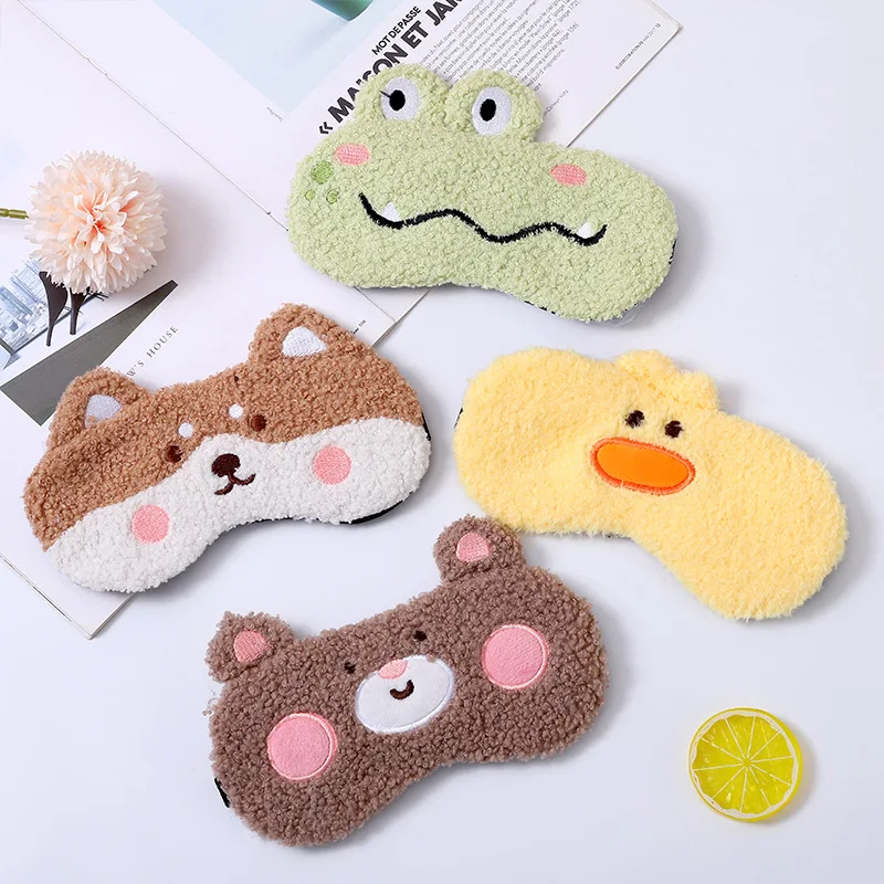 Симпатичная плюшевая повязка на глаза для девочки сна ночная маска милая с