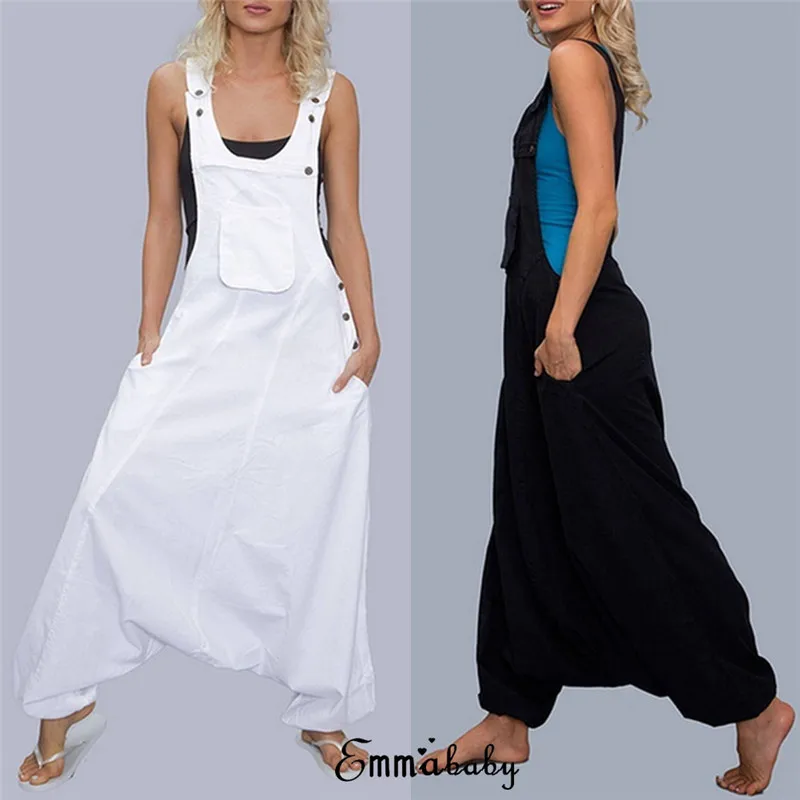 Комбинезон женский джинсовый в стиле хип хоп на бретельках|Женские комбинезоны| |