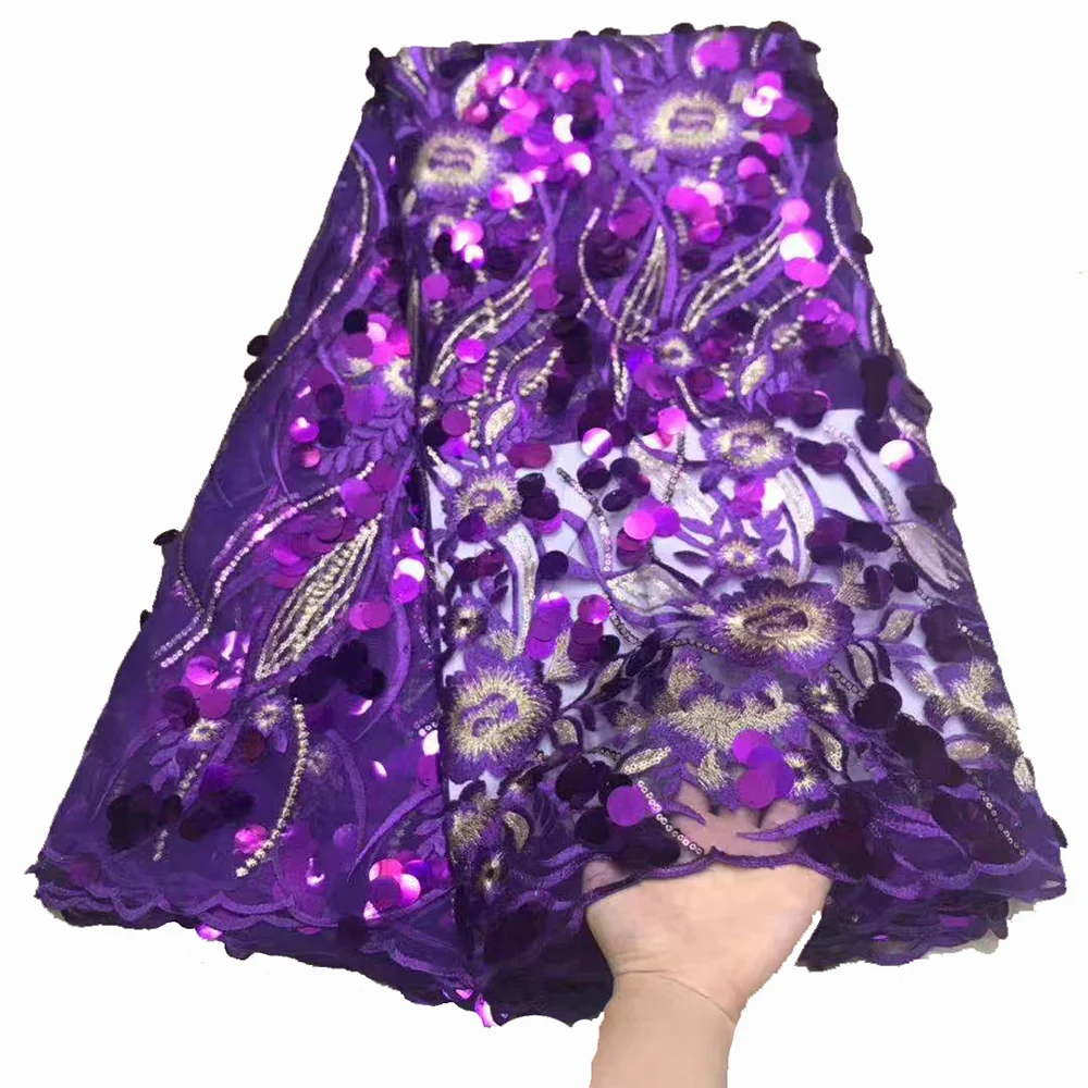 African Lace Fabric Embroidered Nigerian Lace Fabrics High Quality French Tulle 3D Lace Fabric For Women Dress