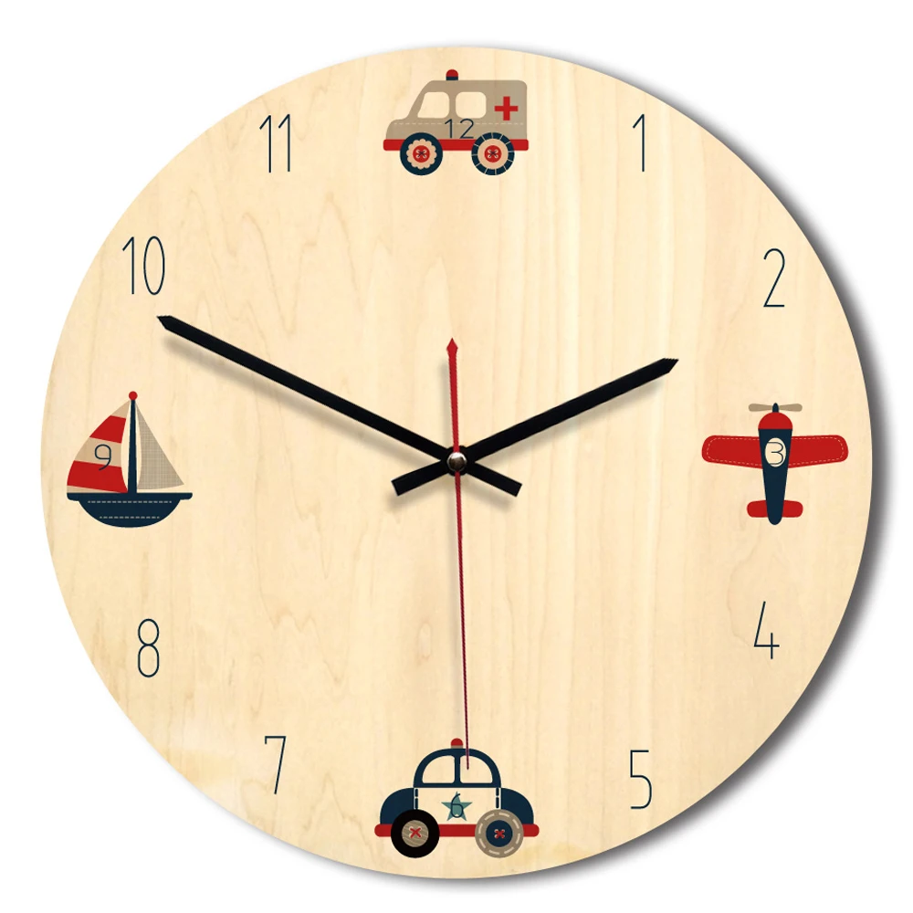 Настенные часы с мультяшным принтом бескаркасные Круглые диаметр 28 см бесшумный