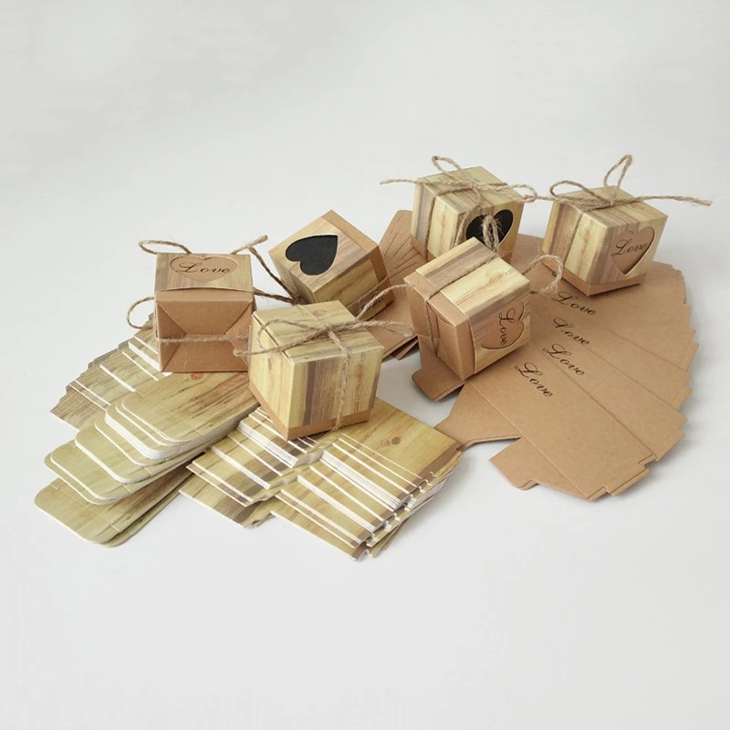 50 шт. подарочные коробки для конфет из крафт-бумаги | Дом и сад