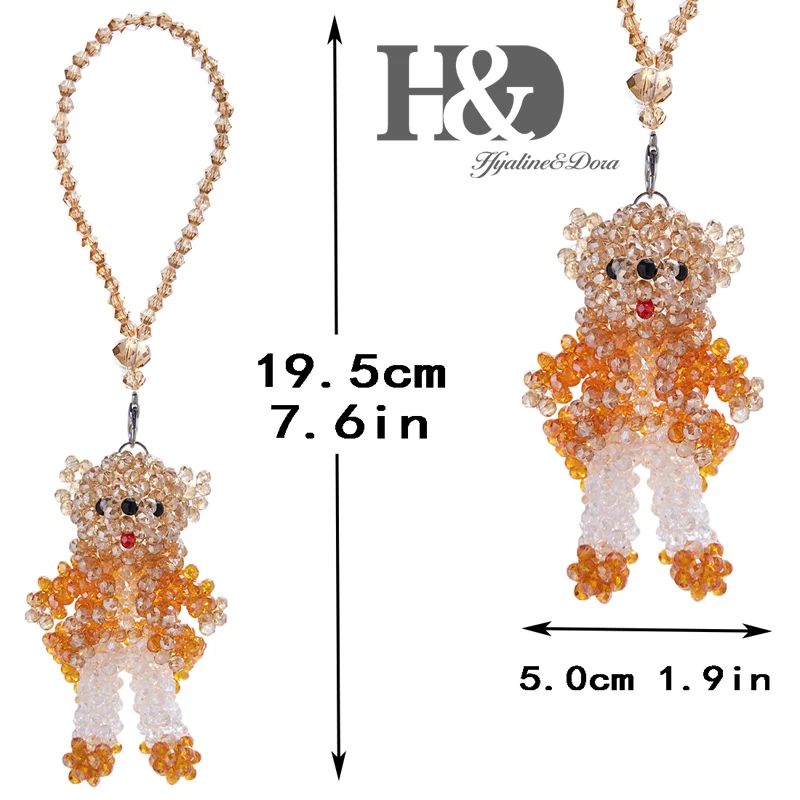H&D, Висячие вязанные подвески для жениха и невесты, вязаные бусины Rondelle в форме сердца, украшение в виде утки, украшение сзади автомобиля, Хрустальная Призма, свадебный подарок