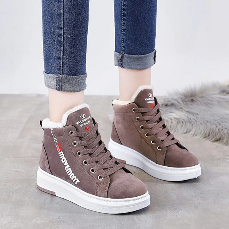

Winter Ankle Boots Women Warm Thick Plush Suede Snow Boots Female Sneakers Fur Shoes Women Botines Mujer 2020