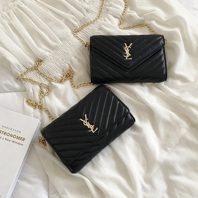 2019 new chain fashion simple solid color bag women shoulder messenger small square | Багаж и сумки