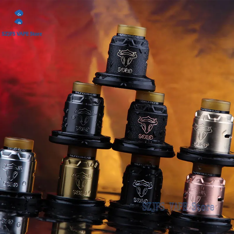 

100%Original THC Tauren Solo RDA 24mm Diameter & Easy Build Deck Single Coil & 31-micro Air Holes E-Tank cig VS Zeus Dual / Loop