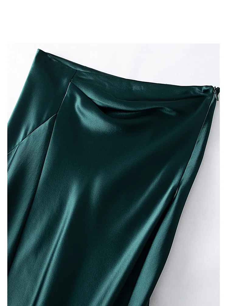 Женская атласная Асимметричная длинная юбка элегантная привлекательная