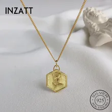 Женский шестигранный кулон INZATT с цветком розы Ювелирное