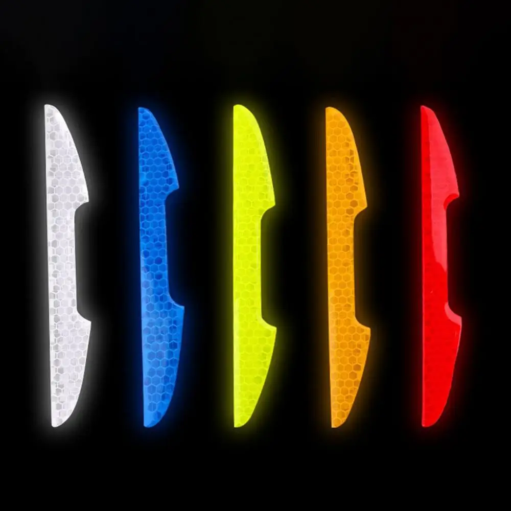 

4Pcs Anti-Collision Safety Car Door Handle Reflective Warning Stickers Protector Automobiles Exterior Accessories