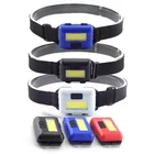 Налобный мини-фонарь с COB матрицей, маленький головсветильник свет на батарейках AA, освещение для рыбалки, кемпинга