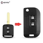 Раскладной чехол KEYYOU с 2 кнопками для дистанционного ключа, чехол для автомобиля для Nissan Qashqai primera Micra Navara Almera Note Sunny