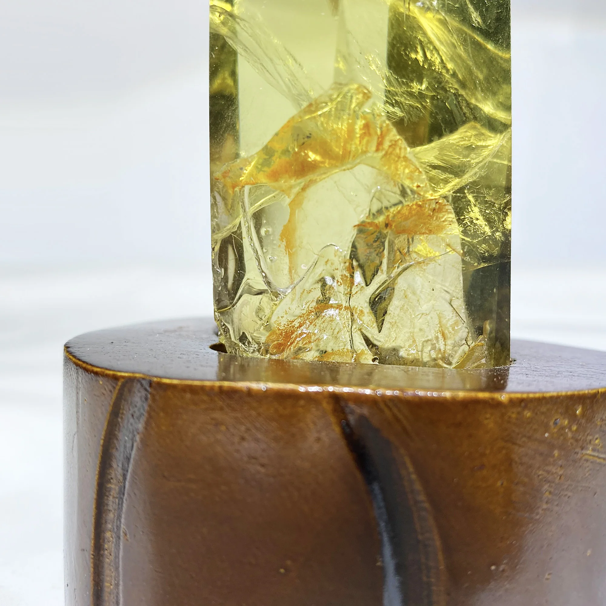 

Natural Quartz Citrine with Base Obelisk Tower Healing Crystal Polished Crystal Wand Point Healing Stone Home Decoration