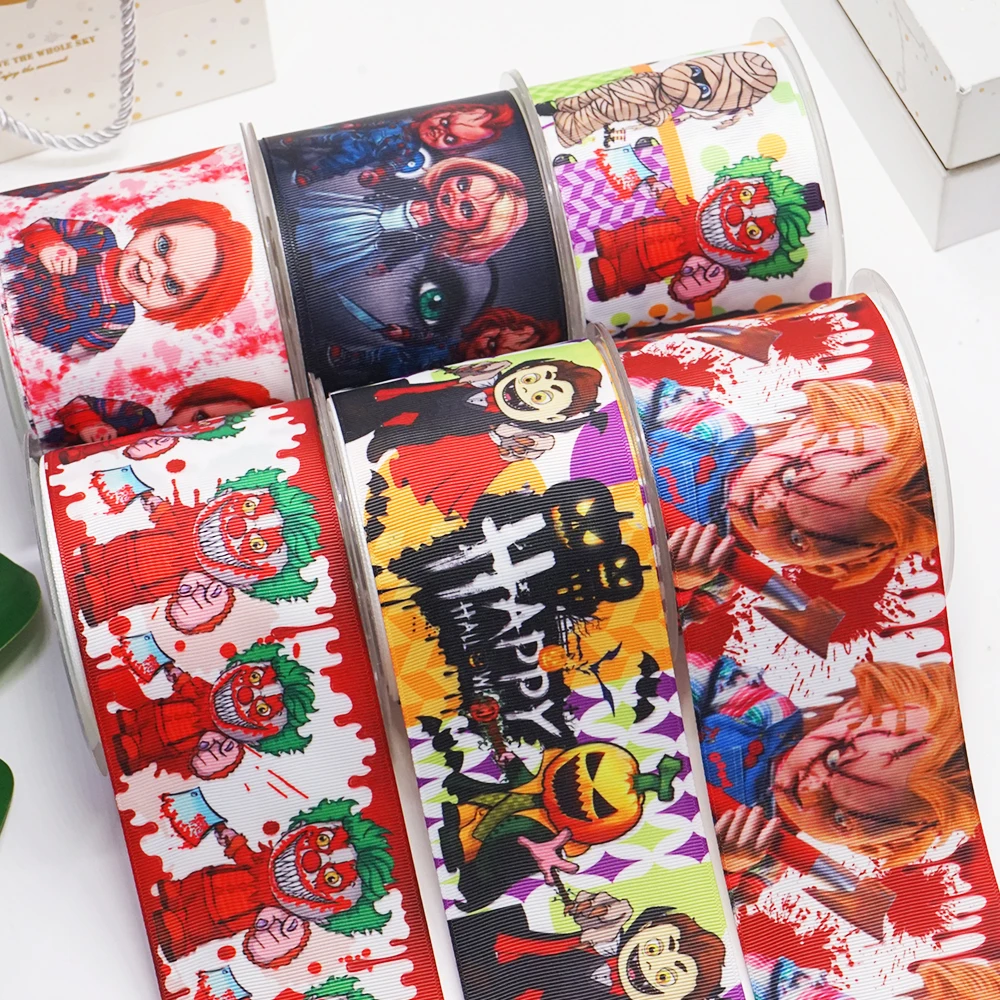 

10 ярдов, 3 дюйма, 75 мм, мультяшный принт, корсажная лента для бантов для волос, «сделай сам», ремесла, аксессуары ручной работы 55365