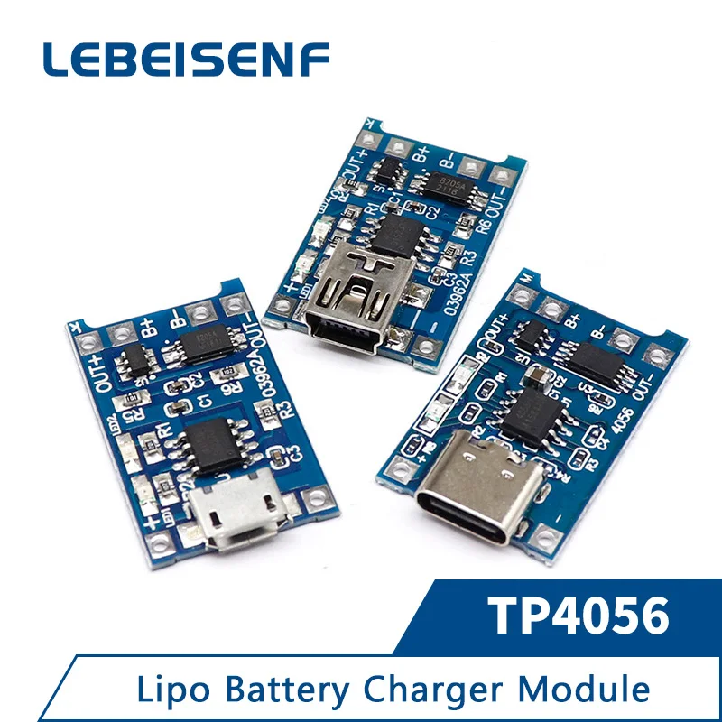 

10pcs TP4056 type-c USB 5V 1A 18650 Lithium Battery Charger Module Charging Board With Protection Dual Functions Micro Mini