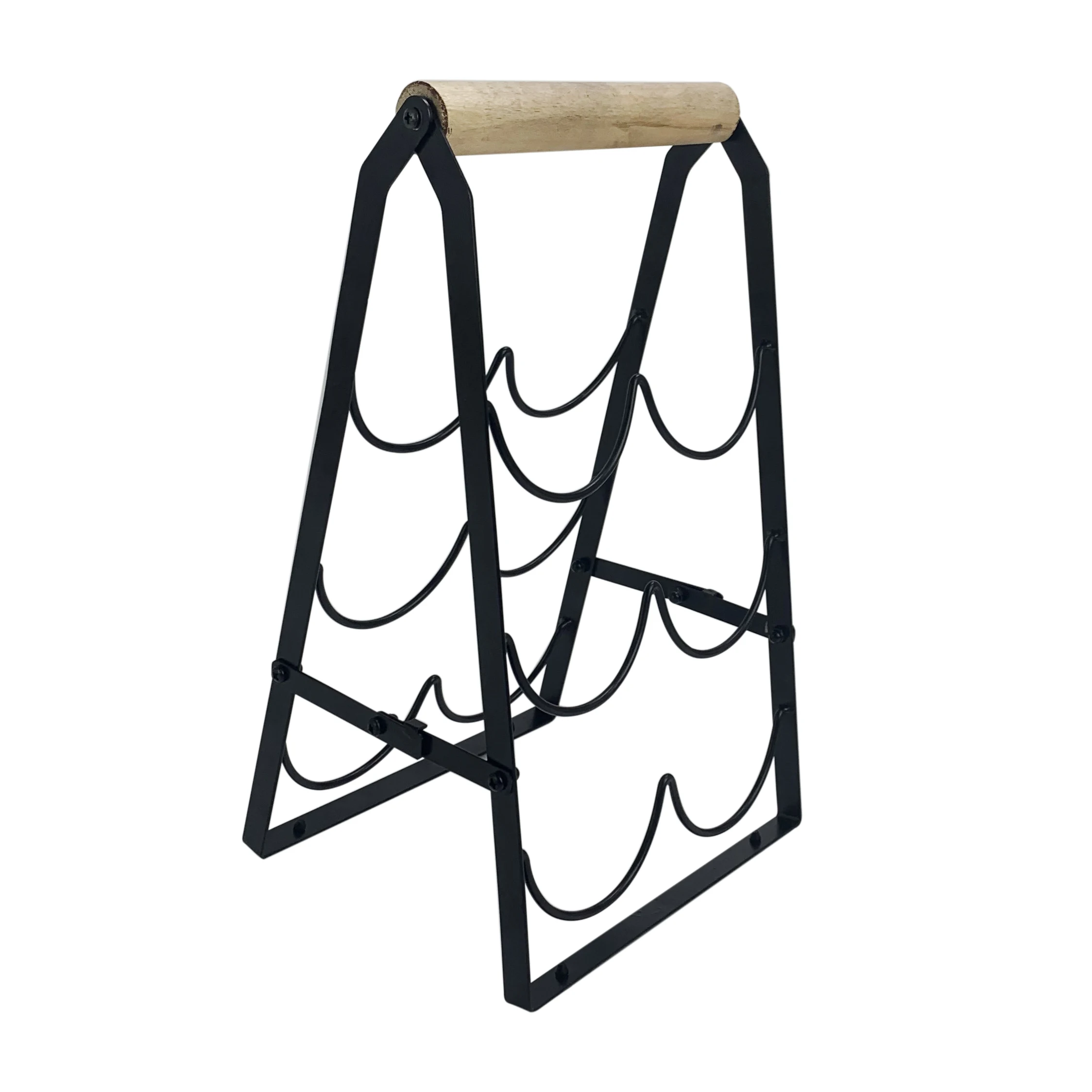 Винный Стеллаж на столешницу деревянный держатель для 6 бутылок вина 3-уровневый