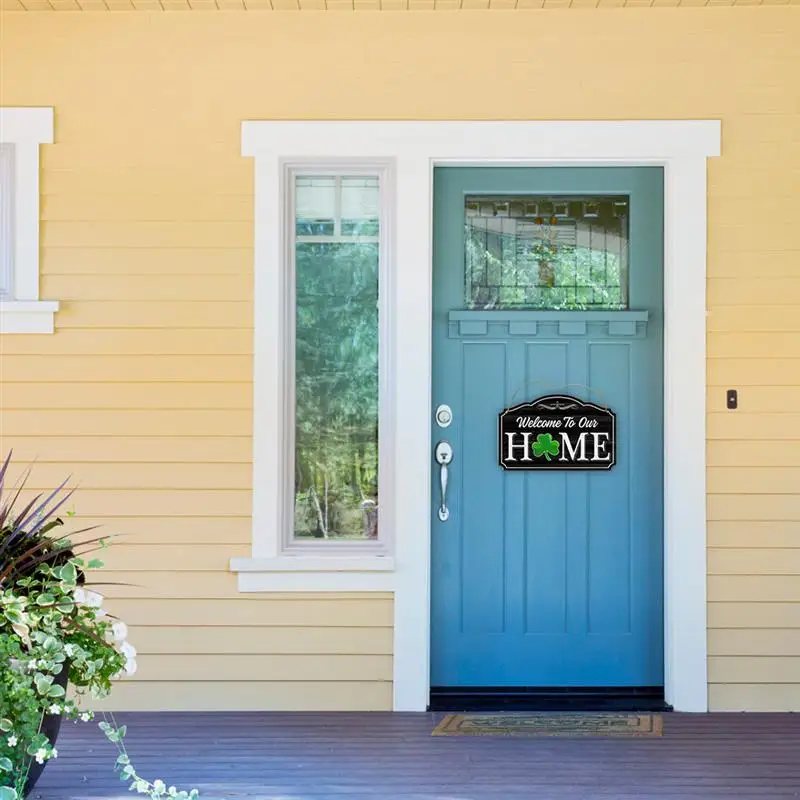 

Seasonal Welcome Sign with Interchangeable Icons Rustic Wooden Door Hanger for Home Farmhouse Decor