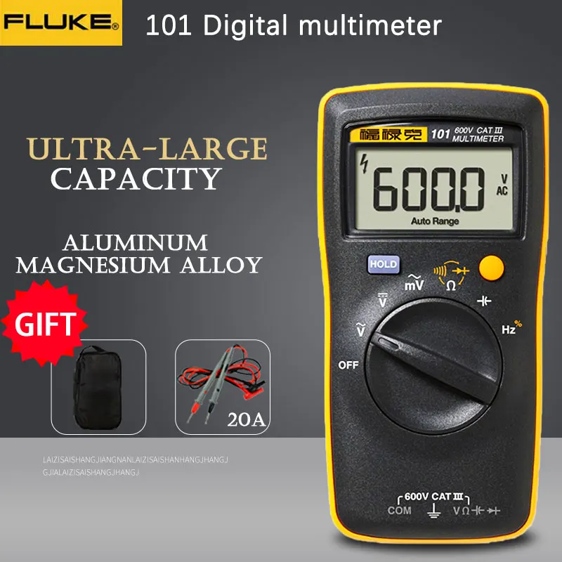 Fluke 101 Мини цифровой мультиметр Авто диапазон для AC/DC Сопротивление напряжения