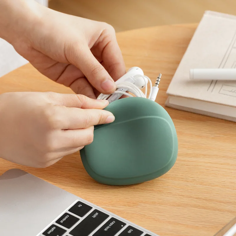 

Portable Silicone Headphone Storage Box Data Cable Simple Mobile Phone Data Cable Organizing Bag Storage Box Cute Coin Purse