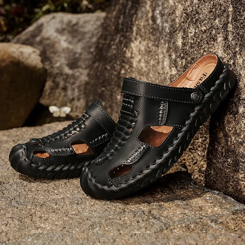 

Shoes Fashion Men Shoes Fashion Men's Leather Sandles Italian Sandalie Men Casual Male Rubber Sandals For Beach Slippers Water