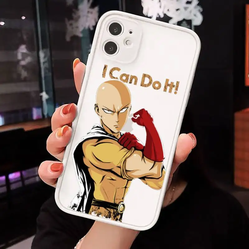 

Anime One Punch Man Phone Cases matte transparent For white iPhone 7 8 x xs xr 11 12 pro plus max mini Clear Funda