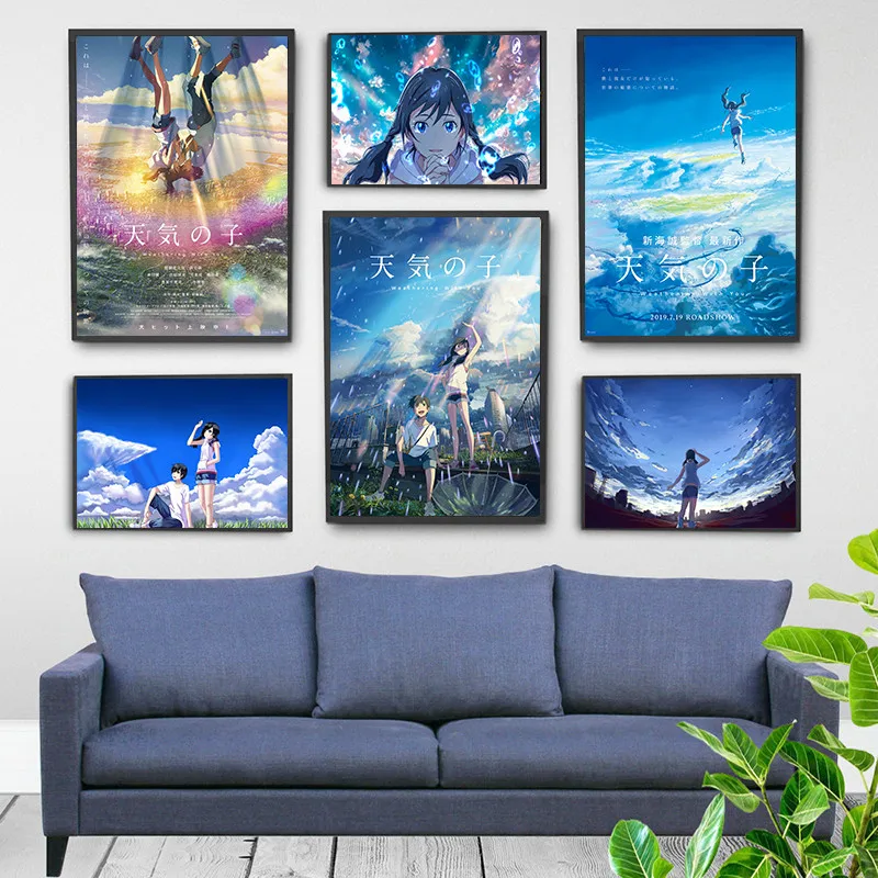 

Weathering With You Japan Animation Movie Gift Oil Painting Poster Prints Canvas Wall Picture For Home Room Decor
