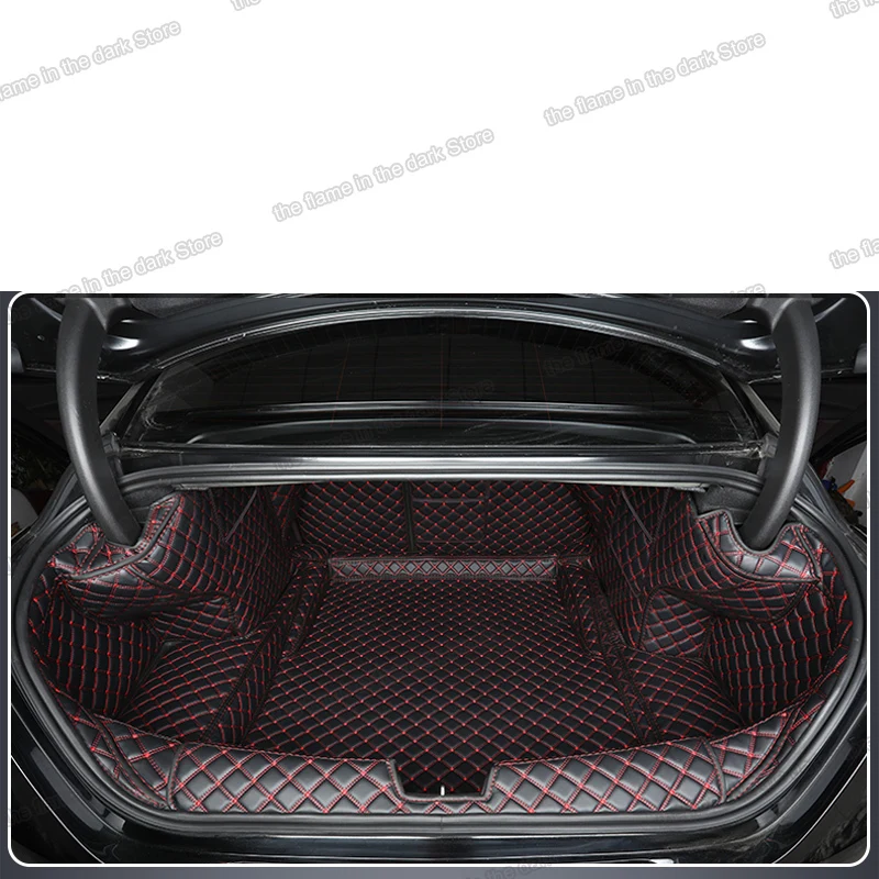 

leather car trunk mat for cadillac ct4 2021 2022 2020 cargo liner boot rear auto accessories interior styling cushion automobile
