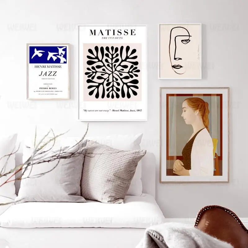 

Retro Poster Abstract Character Leaf Hd Print Home Wall Art Decoration for Bedroom and Living Room Still Life Painting
