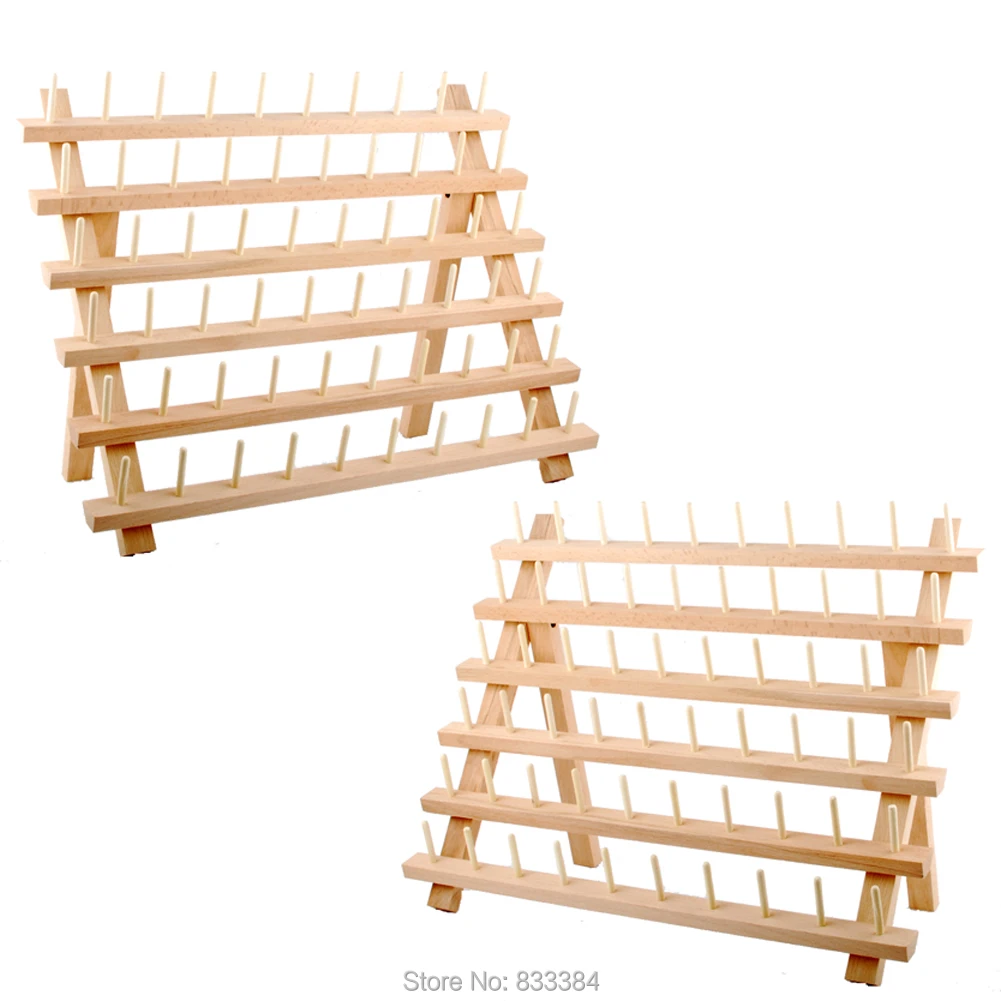 

2-Pack 60-Spool деревянный держатель для ниток, швейных и вышивальных резинок и органайзер для ниток для шитья с крючком