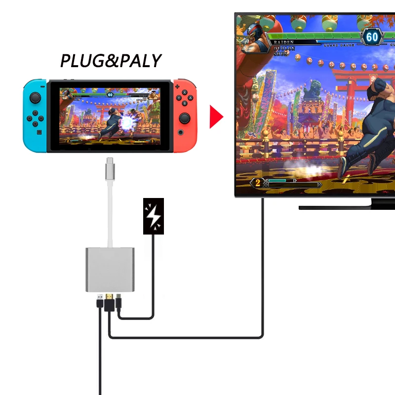 1080P HDMI Type C адаптер для Nintendo Switch зарядная портативная док станция NS USB 3 0 to Video