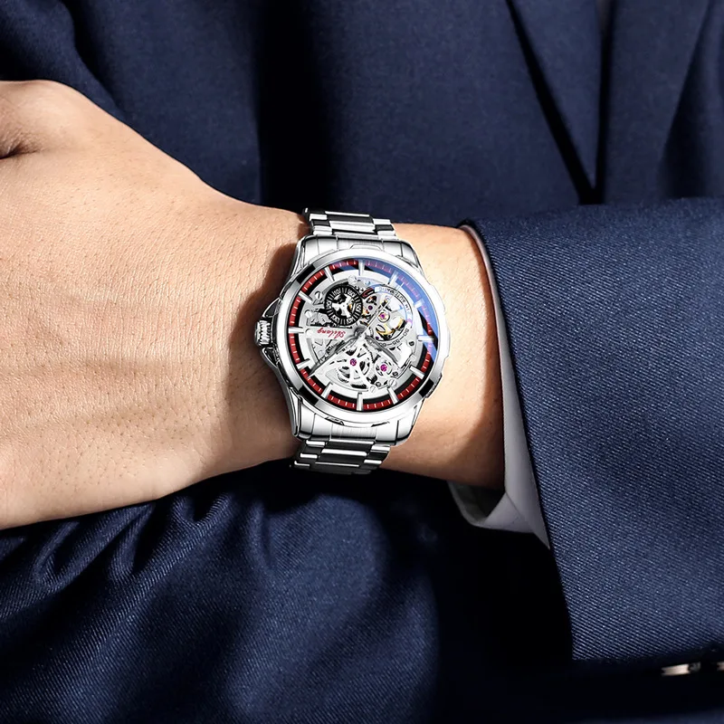 

Watch men's and women's 2021 new automatic mechanical watch hollow out watch Tourbillon men's Watch