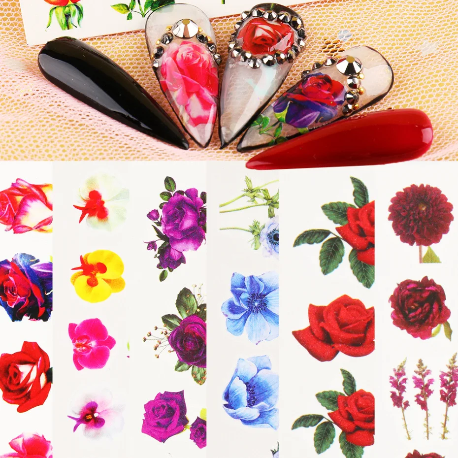 

Watermark Daisy Nail Stickersplastic24pcsflowerdecals Transfer