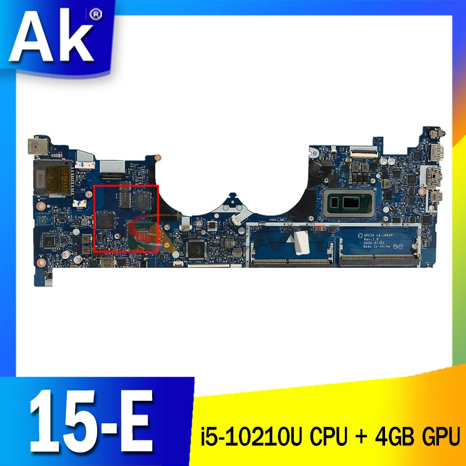 

Материнская плата Akemy для ноутбука HP 15-E 15T-E 15T-ED000, системная плата с процессором i5-10210U + 4 Гб GPU