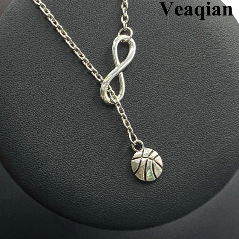 Новинка 2019 серебряное ожерелье с подвеской в виде баскетбола 8 буквами ручной