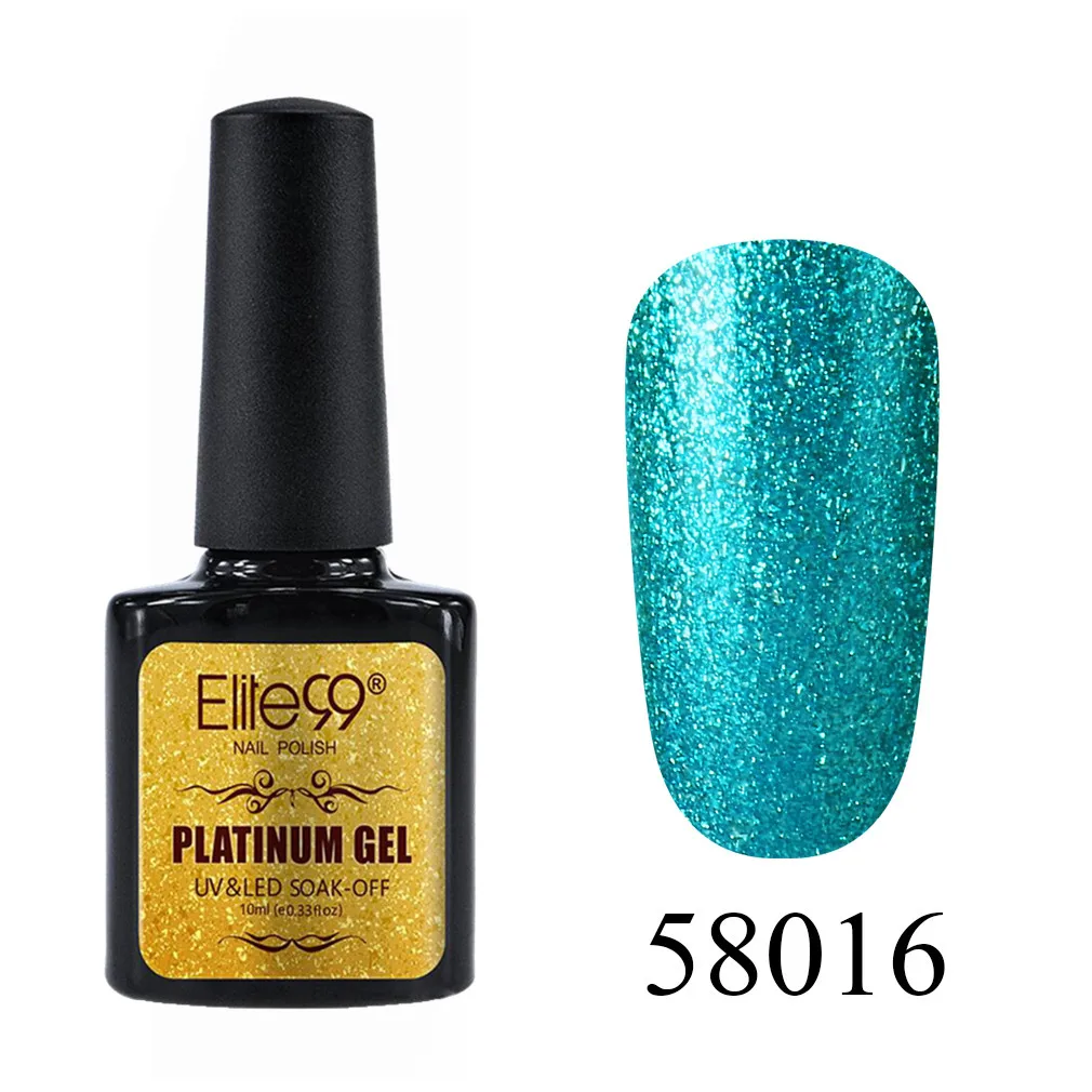 58016 Elite99 10 мл Блестящий УФ-гель для ногтей Platinum Soak Off Nail Art Маникюр гели для ногтей гибридные Лаки гель лак для ногтей набор - Цвет: 58016