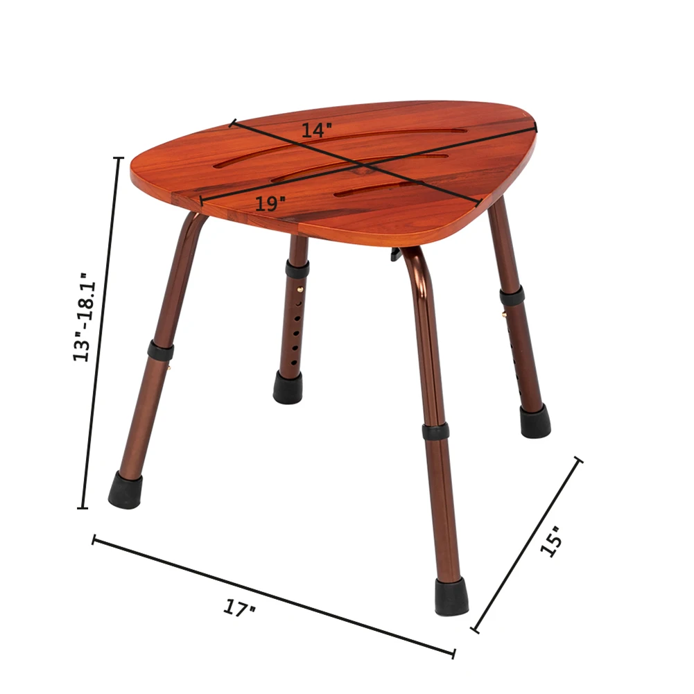 

6-Hole Adjustable Wooden Bath Chair Natural Wood Color Medical Bath Tub Shower Chair Bench Stool Seat Older Pregnancy Furniture