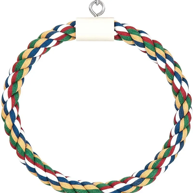 

1pcs Parrot Bird Toys Rope Braided Pet Parrot Round Chew Rope Budgie Perch Coil Cage Cockatiel Toy Pet Training Accessories