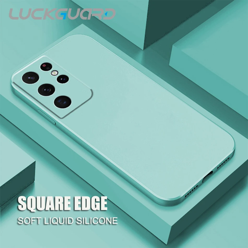 Чехол для Samsung Galaxy S21 Plus S 21 Ultra FE мягкий силиконовый чехол квадратная жидкость