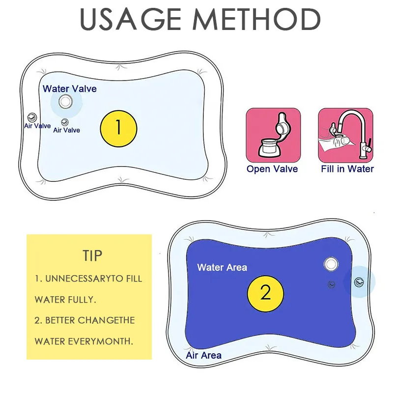 

Baby Inflatable Patted Pad Multifunction Water Play Mat Creative Toddler Activity Sensory Stimulation Cushion Crawling Kids Toy